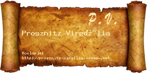 Prosznitz Virgília névjegykártya